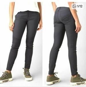 Prana Brenna Skinny 5 Pocket Gray Moto Pants 8 Tall